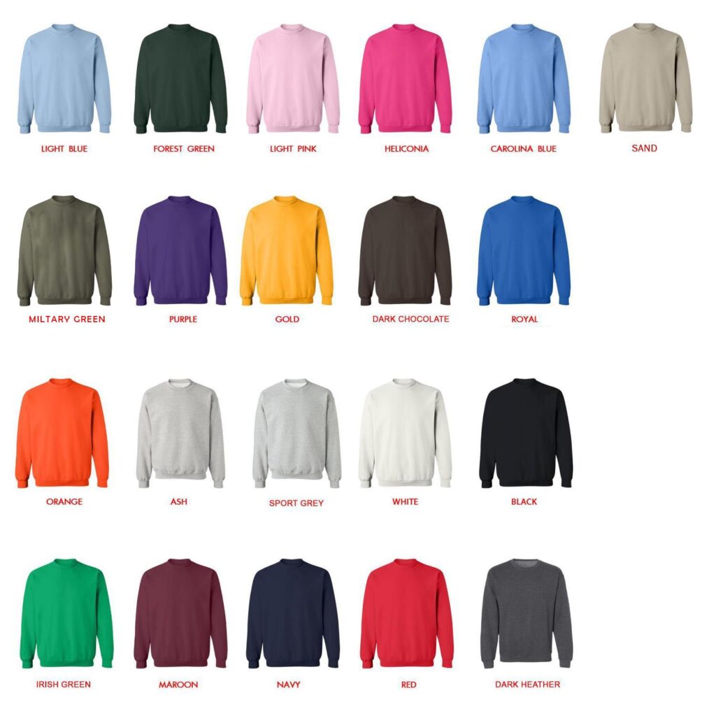 sweatshirt color chart - Herencia De Patrones Store