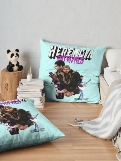 Herencia De Corrido Patrones World Tour 2022 Concert White Throw Pillow Official Herencia De Patrones Merch