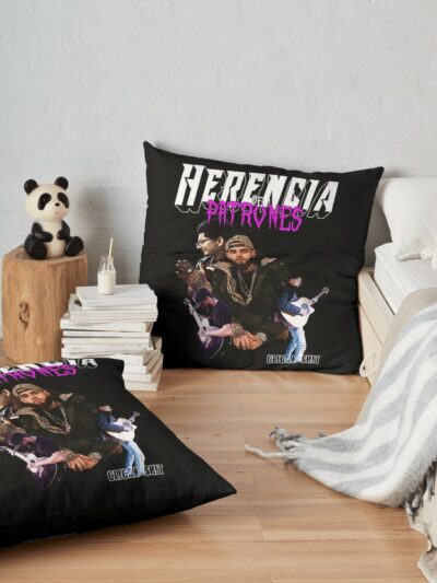 Herencia De Corrido Patrones World Tour 2022 Concert Throw Pillow Official Herencia De Patrones Merch